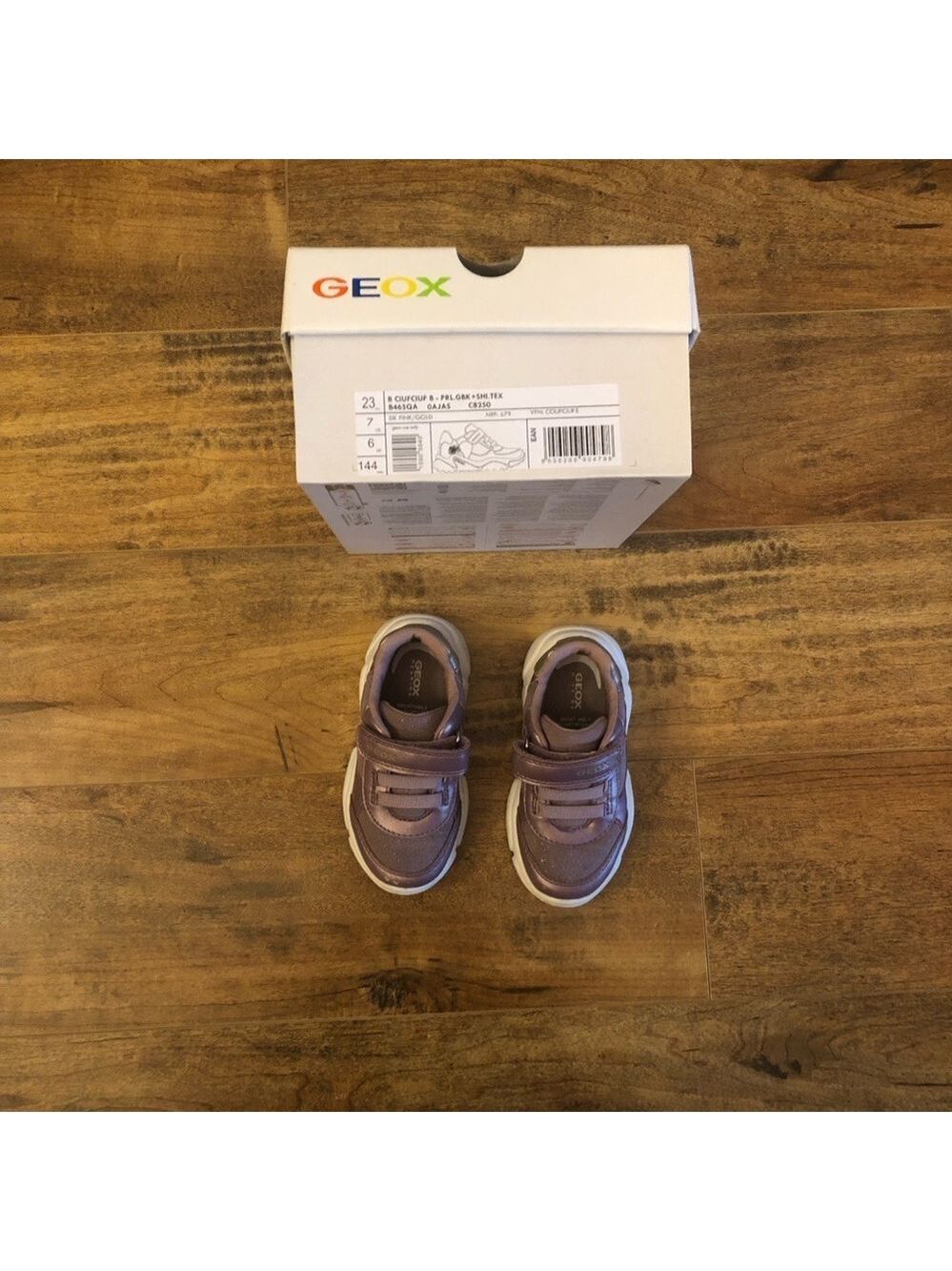 Geox Baby Toddler Girl Ciufciuf Shoes Sneakers, Dark Pink Gold, US 7, EU 23 - Picture 7 of 12
